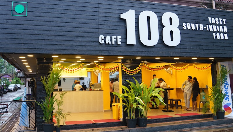 Cafe 108 interior and food